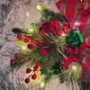 Dekorative Blumen Leiterkranz Rattan mit helle Weihnachts -Treppe Hängende Girlande Weihnachts Tür Dekorationen Home Festival Ornamente 2024 Noel