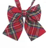 Bow Binds Cotton Plaid jk brauner Khaki gestreifte Bowties japanische koreanische Campus -Stil Girls Schmetterling täglicher Rock DK Accessoires