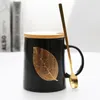 Muggar retro konstblad tema keramisk mugg kort pastoral frostad kaffekopp