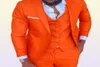 JacketPantsVest Handsome Orange Slim Fit Wedding Tuxedos Business Prom Prom Man Blazer Robe formelle Terno Masculino Men0398478145