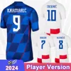 2024 Kroatië Fans Mens Mens Player voetbalshirts Modric Kovacic Kramaric Vida Majer Petkovic Pasalic Home Away Football Shirts korte mouw uniformen