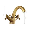 Bathroom Sink Faucets Faucet Brass Double Handle Basin Antique Style And Cold Water Taps Black Gold Chrome Mixer Tap