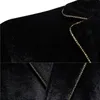 Осенний зимний мужской золотой бархатный костюм для выпускного выпускного выпускного вечера свадьба мужская роскошная корейская мода с твердым курткой Два куска набор 240407