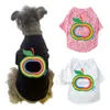 Designermerk Leuke honden shirts geprinte appel katoenen kleding zacht t shirt puppy ademende sweatshirt kleding honden outfit voor huisdier s a684