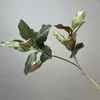 Dekorativa blommor stora konstgjorda magnolia växthandgjorda 2 gafflar simulerade trädgren 110 cm gummiblad växter kontor