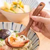 Kaşık çorbası kaşığı doğal Japon ahşap püresi ramen pirinç uzun saplı çatal bıçağı aile restoran damla gemisi için uygun