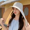 BERETS 2024 Solid Color Sunscreen Cap Men's and Women's Summer Big Brim Mask Neck Protection Integrated Cycling Sun Hat Gorras