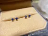 Orecchini per borchie autentica zaffiro 4 mm 4mm gemma blu scuro semplice 925 argento per ragazza