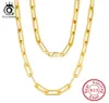 Chaines Orsa Jewels 14K Gold plaqué authentique 925 STORK STEUR PARTALLE COUP COUCHE 69312MM Collier de liaison pour femmes bijoux hommes S8717110