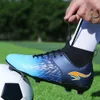 High Top TF Football Boots Men's Anti Slip Soccer Cleats Youth Professional AG Training Shoes for Children