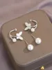 Boucles d'oreilles étalon 2024 S925 Sterling Silver White Drop Glue Butterfly Pearl Europe et American Fashion Volyme