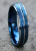 8mm Men039S Fashion Tungsten Carbide Groove Ring Blue Meteorite eislaid Engagement Band Gedding Jewelry Gift for له حجم 6134512240