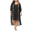 Sukienki swobodne haft szydełkowy pusty splicing boho sukienki kobiety eleganckie na ramię Midi Summer V Neck Lady Beach