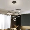 Kroonluchters moderne led eetkamer eenvoudige ring kroonluchter woon slaapkamer lichten huis indoor verlichting decoratieve hanglampen lampen