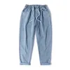 Fashion Mens Blue Jeans printemps automne décontracté taille élastique pantalon de jean pantalon quotidien 240408