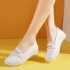 Casual Shoes Women's Leather Comfortable Soft Bottom White Work Increased