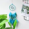 Decorative Figurines Christmas Bluefeather Handwoven Wind Chimes Dream Catcher Pendant Gift Party Decoration Hanging Decorations