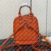 Explosion Heiße Frauen Alm Ein Rucksack M25104 Orange Double Reißverschluss graviertes Vorhängeschlos