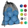 6pcs Pack Color Tennis Balls Starndard 2.5 pulgadas Poliéster FIENTE BALLES DE TENIS DE PAR