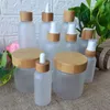 Bouteilles de rangement Gravure Logo Transparent blanc vide 120 ml 150 ml BAMBOO COSMETIC EMBOTAGE POMME BONDE PLASTIQUE GROST PLAST