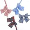 Bow Binds Cotton Plaid jk brauner Khaki gestreifte Bowties japanische koreanische Campus -Stil Girls Schmetterling täglicher Rock DK Accessoires