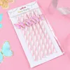 Decoração de festa 6pcs Butterfly Birthday Papel Straw Decorações de casamento crianças Crianças de chá de bebê Girls 1st supila