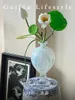 Vases White Jade-Sense Vase Entrance Decoration Glass Lantern Water Plant