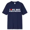 Vintage Funny I Love My Girlfriend Boyfriend T-Shirt Couple Graphic T Shirt Men Boyfriends Cotton Casual Sport Streetwear 240412