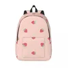 Backpack Laptop Unique Pink Strawberry School Bag Durable Student Boy Girl Travel