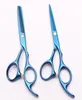 6quot 440C Customized Logo Blue Professional Human Hair Scissors Barber039s Hairdressing Scissors Cutting and Thinning Shears4720463