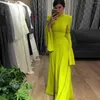 Roupas étnicas Muçulmana Abaya Mulheres elegantes vestido maxi Mangas de babados longos vestidos de pescoço meio alto Vestido de festa de casamento Dubai Kaftan