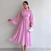 Vestidos casuais vestido vintage cekcya para mulheres elegantes senhoras frances