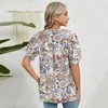 Blouses pour femmes Top Top Casual V-Weck Tee Shirt Sellish With Graphic Print Loose Fit TUNIC POUR VACACE PART