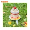 Tools VEVOR Fruit Wine Press 1.6Gallon 6L Solid Wood Basket with 6 Blocks Manual Juice Maker with Pole Handle Bar for Kitchen and Home