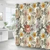 Shower Curtains Floral Curtain Colorful Rose Plants Bathroom Decor With Hooks Easily Hanging Waterproof Polyester Fabric 180x180