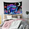 Tapissries Mushroom Tapestry Wall Hangings Bohemian Style HD Printed Fancy Pattern Bedstred Sun Abstract