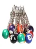 16PCSLOT BILDIARD BALL NYCKEL Kedjan Nyckelring Rund pendelle Keychain Charm smycken Fashion Keyrings Accessories Mixed Color6412181