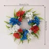 Decoratieve bloemen Onafhankelijkheidsdag Krans Decoraties Simulaties Hydrangeas Deurhanger Spring F0T4