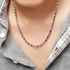 S925 Silver Melon Seed Necklace for Mens Ethnic Style Dominant Trend Chain Matching Thick Jewelry