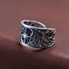 Rings Rings S925 Sterling Silver Ring Eight Mount Star فتح Hollow Out Niche Design Sense European and American Food Jewelry