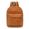 حقيبة ظهر شخصية تطريز بسيطة Corduroy School School Praitsssolid Color Disual Bookbag Travel