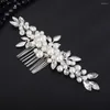 Cabeças de cabeça Bohemian Rhinestone Women Hair Combs Acessórios de noiva Jóias Cabeça Jóias Pérolas Decoração Ornamento de Flor