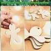 Party Decoration 50PCS Unfinished Wood Gingerbread Man Ornaments Cutouts Blank Men Hanging Decor With Twine Durable Easy Install