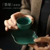 Teeschalen Set Ceramic Cup Matte Zeremonie kreative japanische Untertasse Zen Home Tisch Hitzesicher