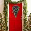 Decorative Flowers Pretty Wreaths For Front Door 2024 Christmas Wreath Decorations PVC Upside Down Tree Simulation Window Suction Cups