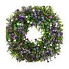 Decorative Flowers 35cm Artificial Straw Wreath Wildflower Garland Spring Hanging Pendants Wedding Flower Gift Party Easter Decor