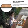 Kitchen Storage Bamboo Tea Tray Dish Drain Board Drying Mat Water Drip Holder Cup