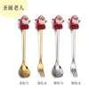 Spoons Cartoon Doll Spoon Q Version Christmas Stirring Cute Lucky Bag Fork Dessert Souvenir