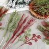 Dekorativa blommor jul 17 '' 12 '' Artificial Glitter Berry Stems Ornament Fake Candy Picks Sticks grenar