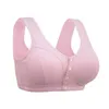 Bras Large Size Front Closure Mom Back Underwear Thin Section Comfortable Breathable Push Up Bra Glossy Lingerie For Women